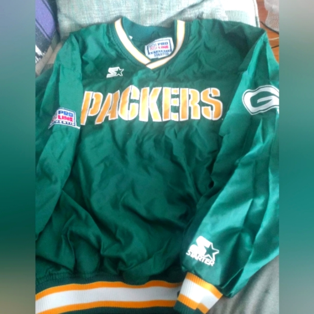 Vintage NFL Pro Line Starter Greenbay Packers Pullover Letterman.